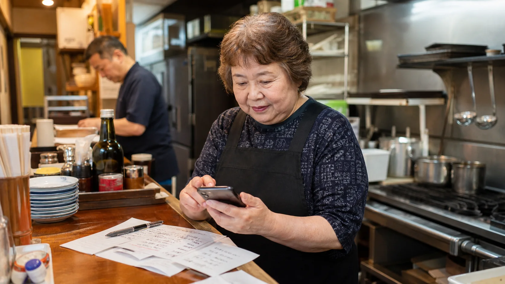 飲食店で予約や仕込みを確認する業務システムのイメージ