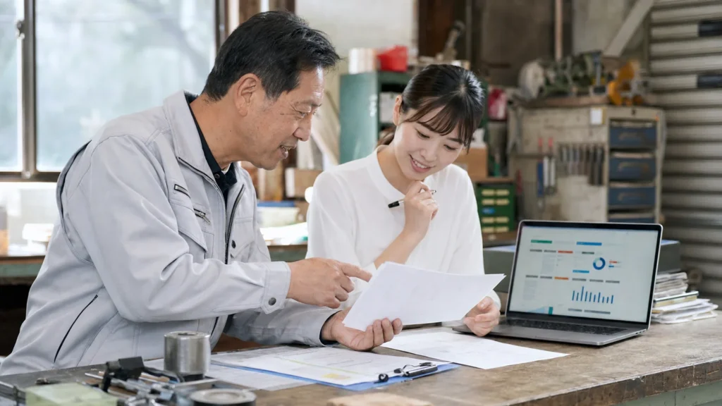 製造業の日報・検査記録をAIで整理し、紙とExcelの二重入力を減らす活用イメージ